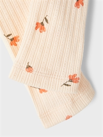 NAME IT Blomster Rib Leggings Fabina Creme De Peche